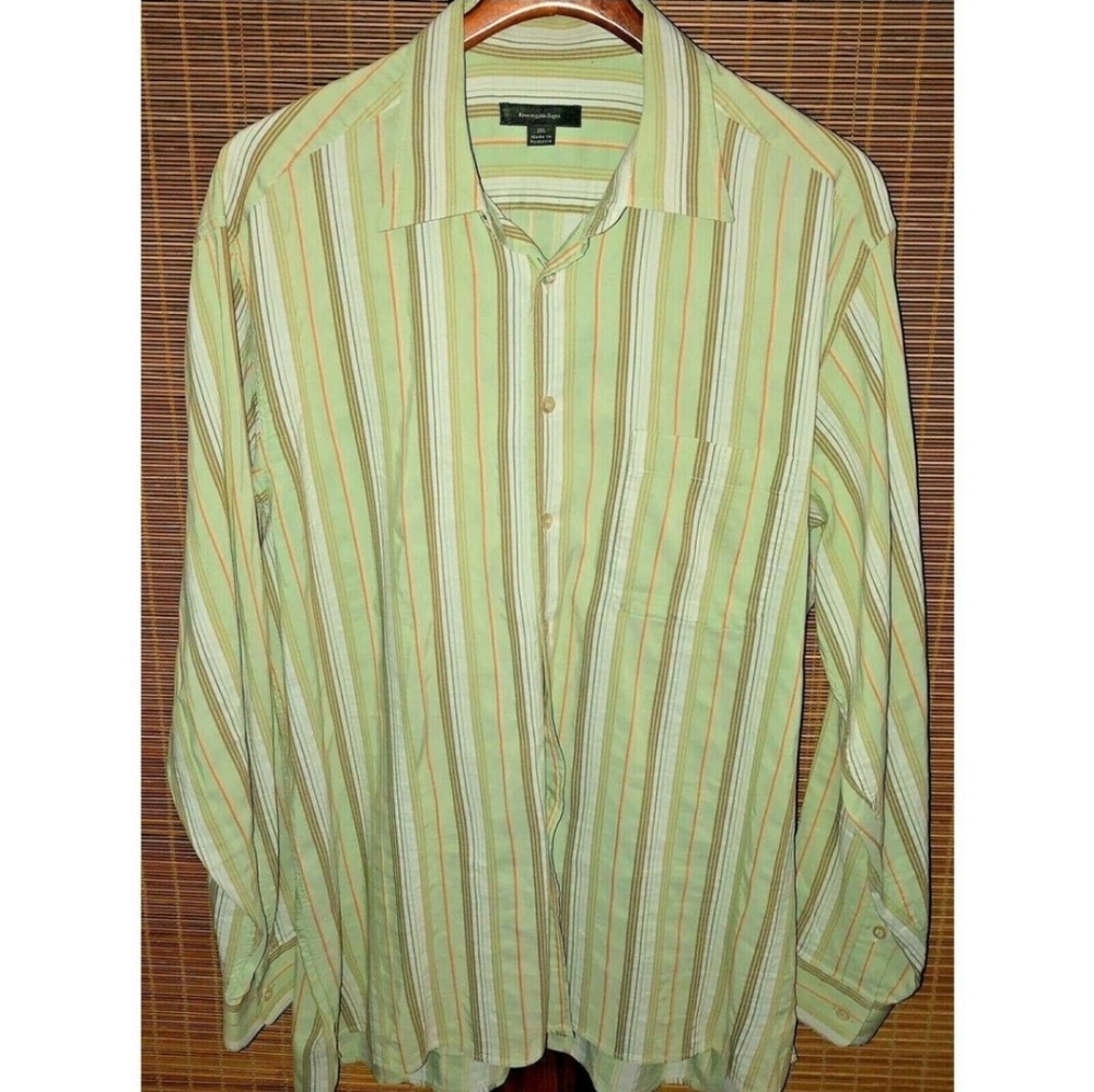 ERMENEGILDO ZEGNA XXL GREEN ORANGE STRIPED…